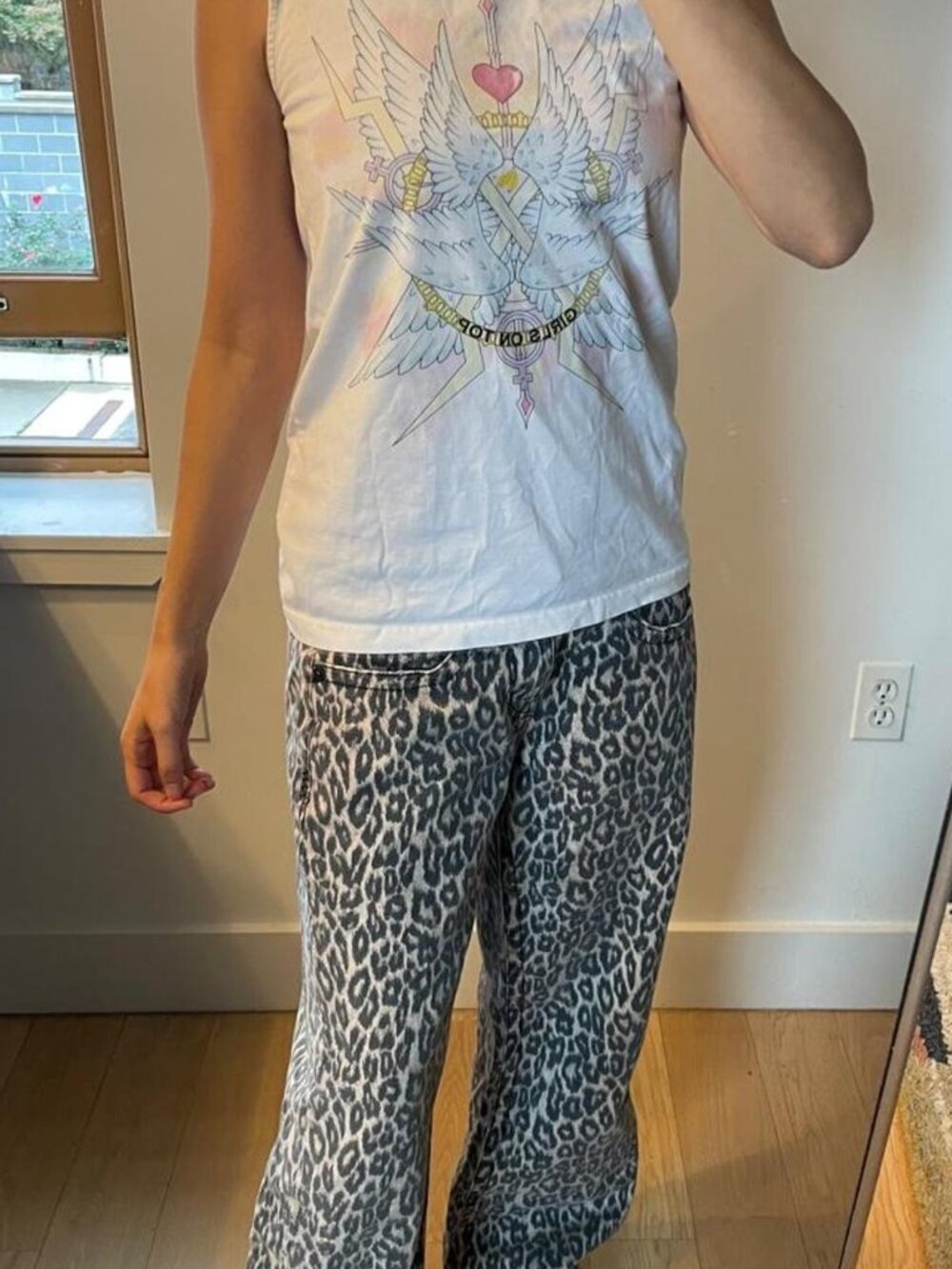 Urban outfitters BDG Y2K leopard print low rise jeans with a grunge vibe